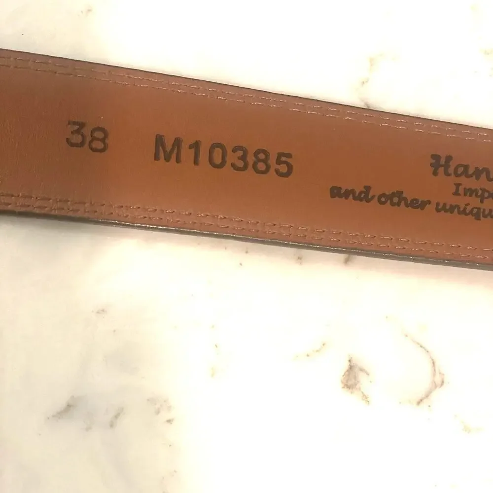 Brighton Brown Leather Belt with Silver Buckle -Size 38
